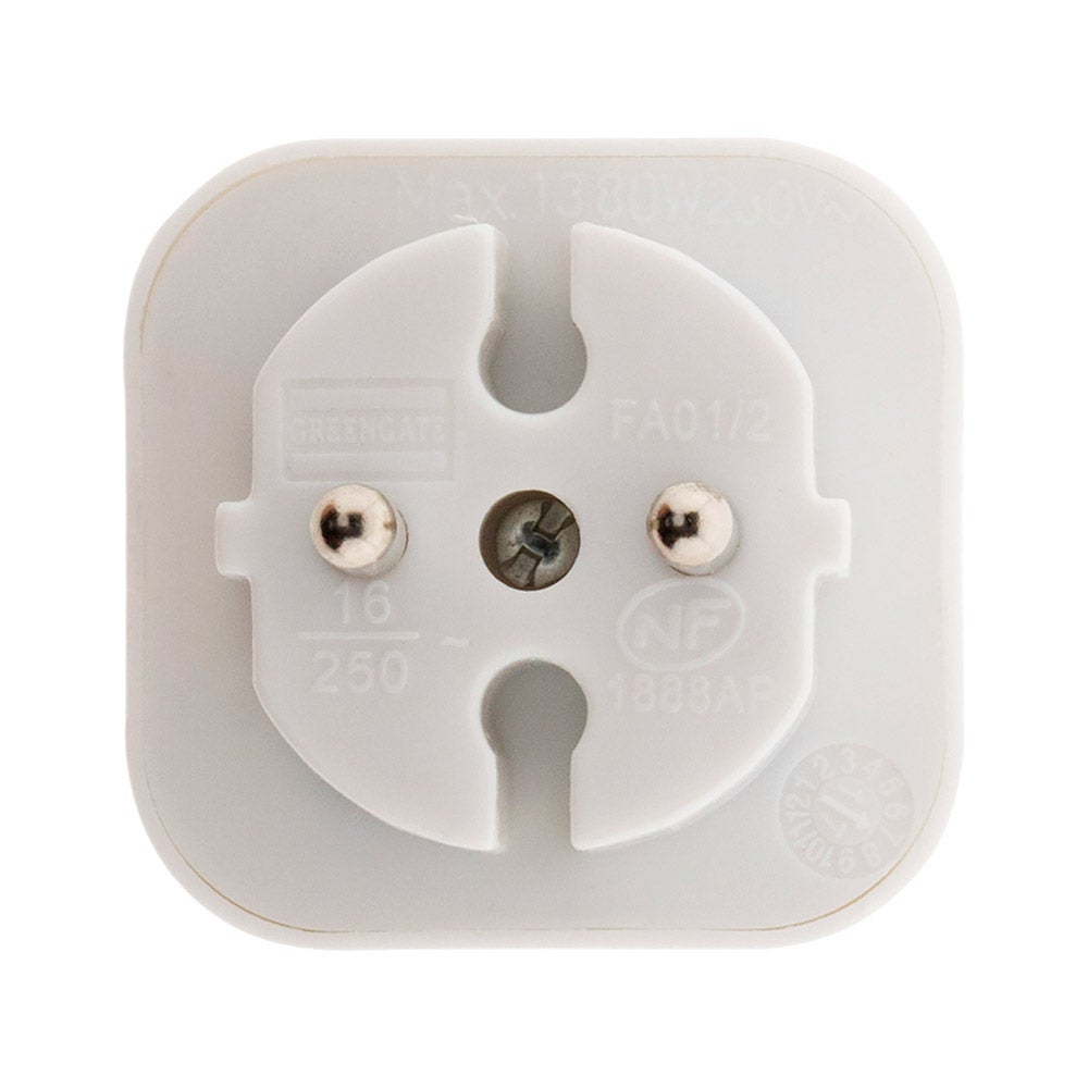 Multiprise biplite de façade 6A - Blanc - Zenitech - 5