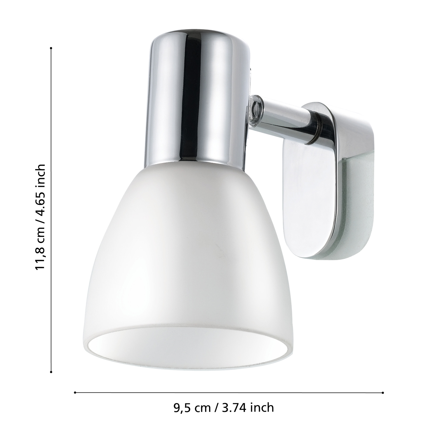 STICKER FARETTO SPECCHIO 2 LUCI 40W CROMO E BIANCO - 3