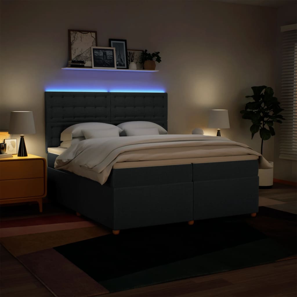 Maison Exclusive - Sommier à lattes de lit avec matelas Bleu 200x200 cm Tissu - 5