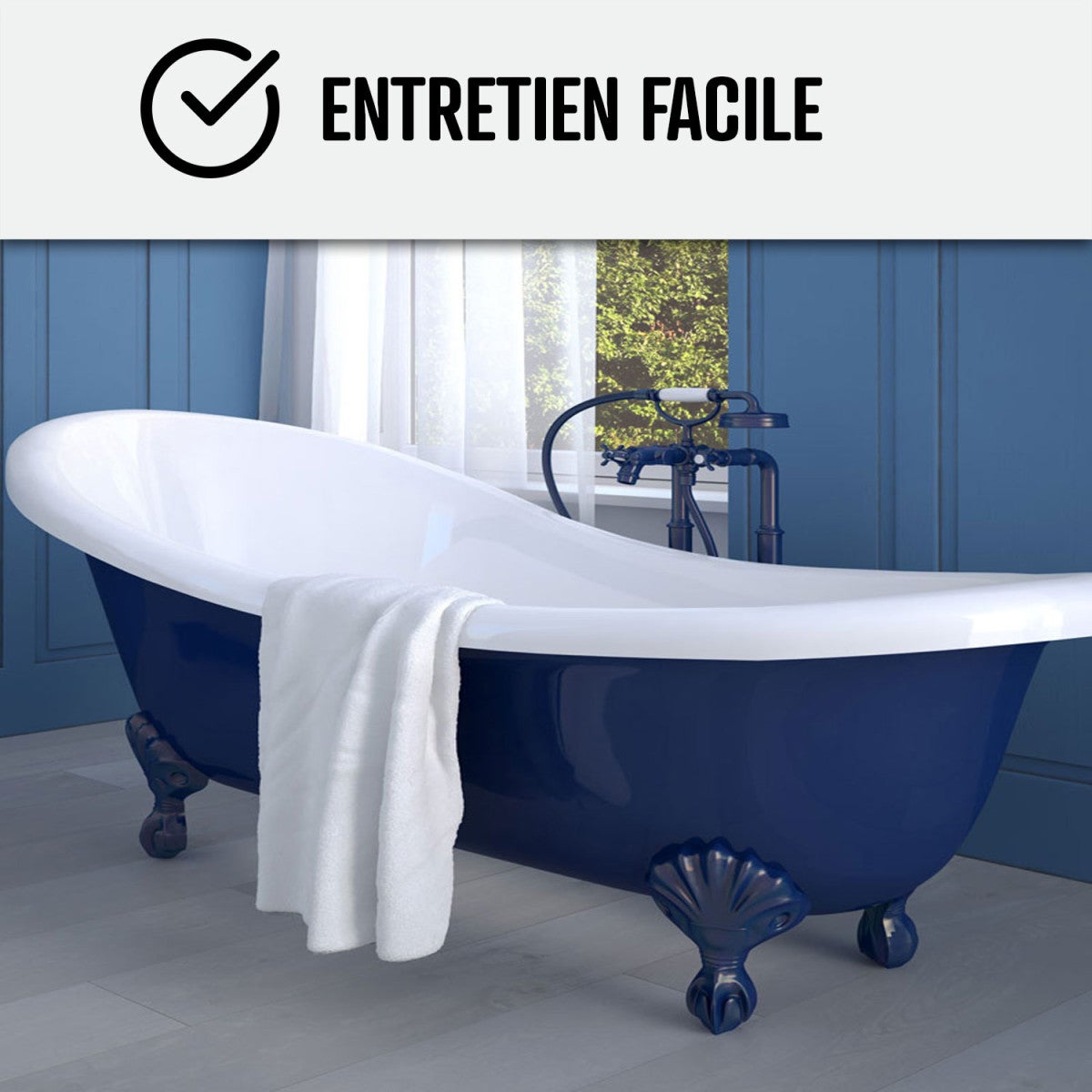 PEINTURE BAIGNOIRE LAVABO - Résine Époxy Pour Rénovation - 1 kg (jusqu'à 3 m² en 2 couches) Gris Argent - RAL 7001 - ARCANE INDUSTRIES - 3