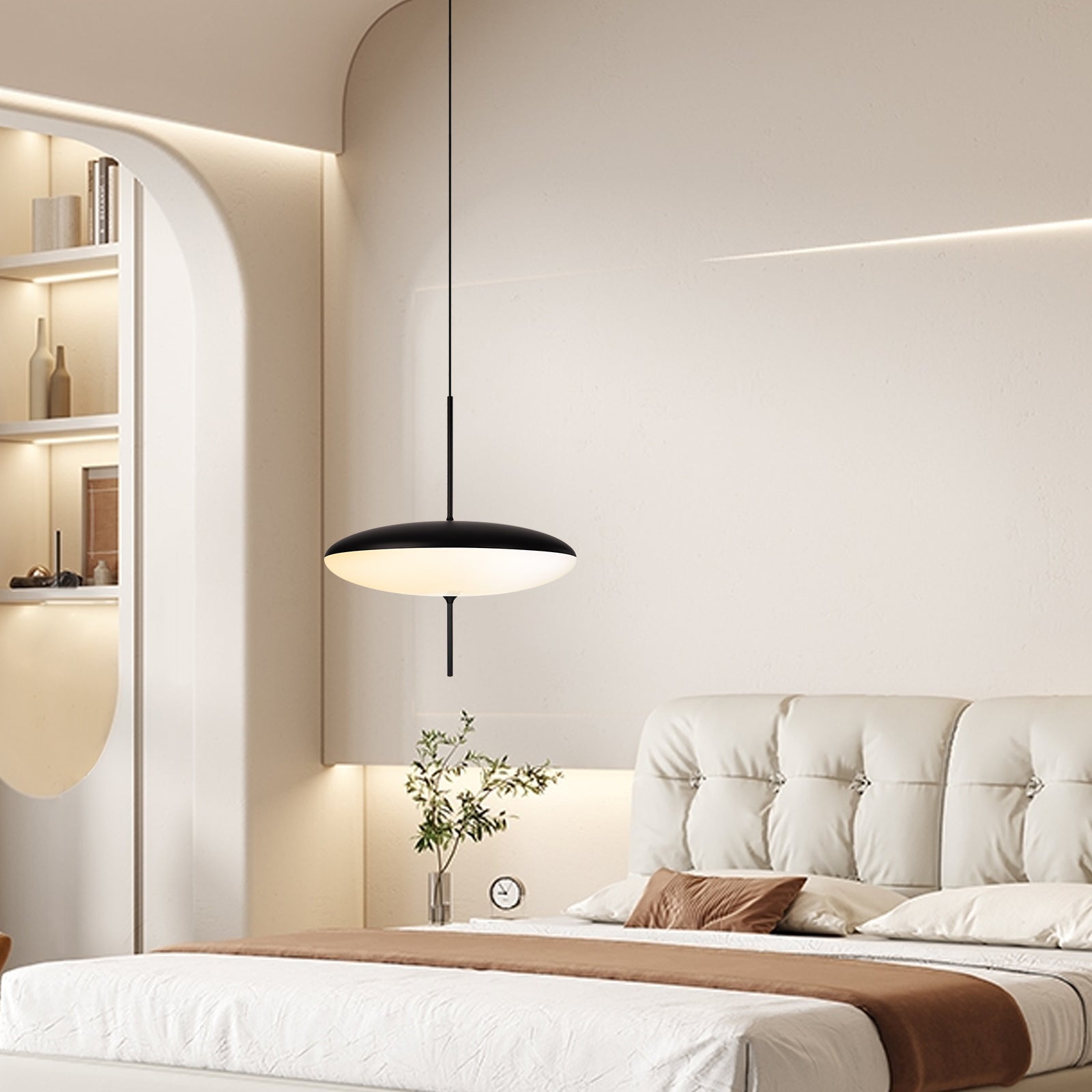 Lustre ARTURESTHOME, E27 Éclairage de Plafond en acrylique, Noir, Retro Lampe de Plafond pour Salon Cuisine Chambre,D50cm x H54cm - 4