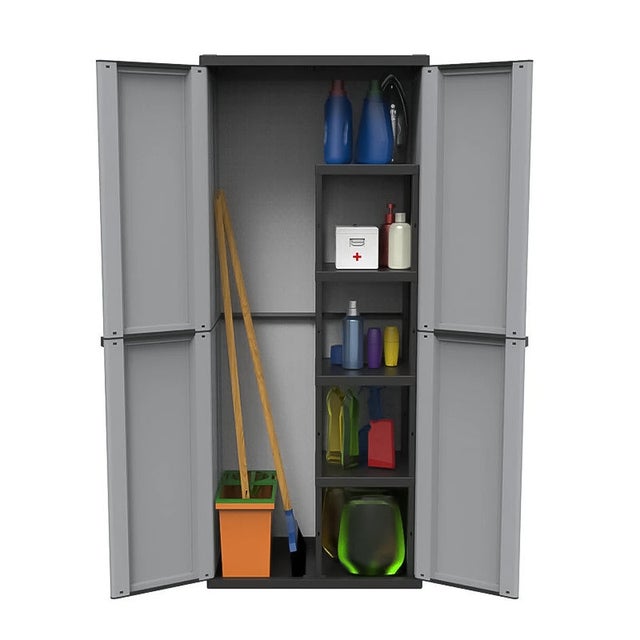 Terry Armadio In Plastica 2 Ante Con Porta Scope Misura 68X38X164H Cm