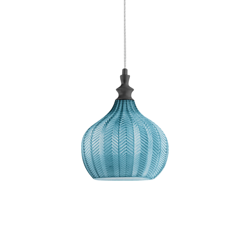 Gea Luce  Cleofe Lámpara Colgante Cristal Cobalto Casquillo E27 Estilo Vintage Ip20 D.23cm Bombilla No Incluida Negro , Leroy Merlin