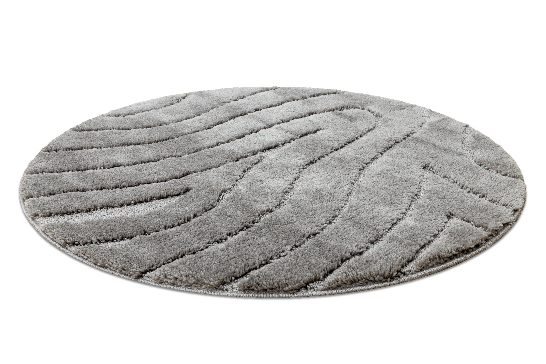 Tapis de salle de bain SUPREME cercle WAVES, vagues, antidérapant, doux - gris cercle 100 cm - 2