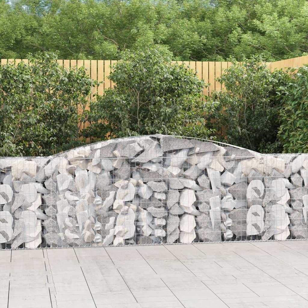 Kosze gabionowe, 2 szt, 400x30x80/100 cm, galwanizowane żelazo vidaXL