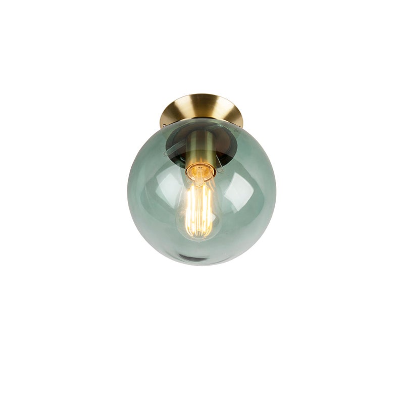 Qazqa artdeco plafon - Pallon - zielony, max. 25w, kompatybilny z żarówką LED, e27, 20cm oświetlenie wewnętrzne