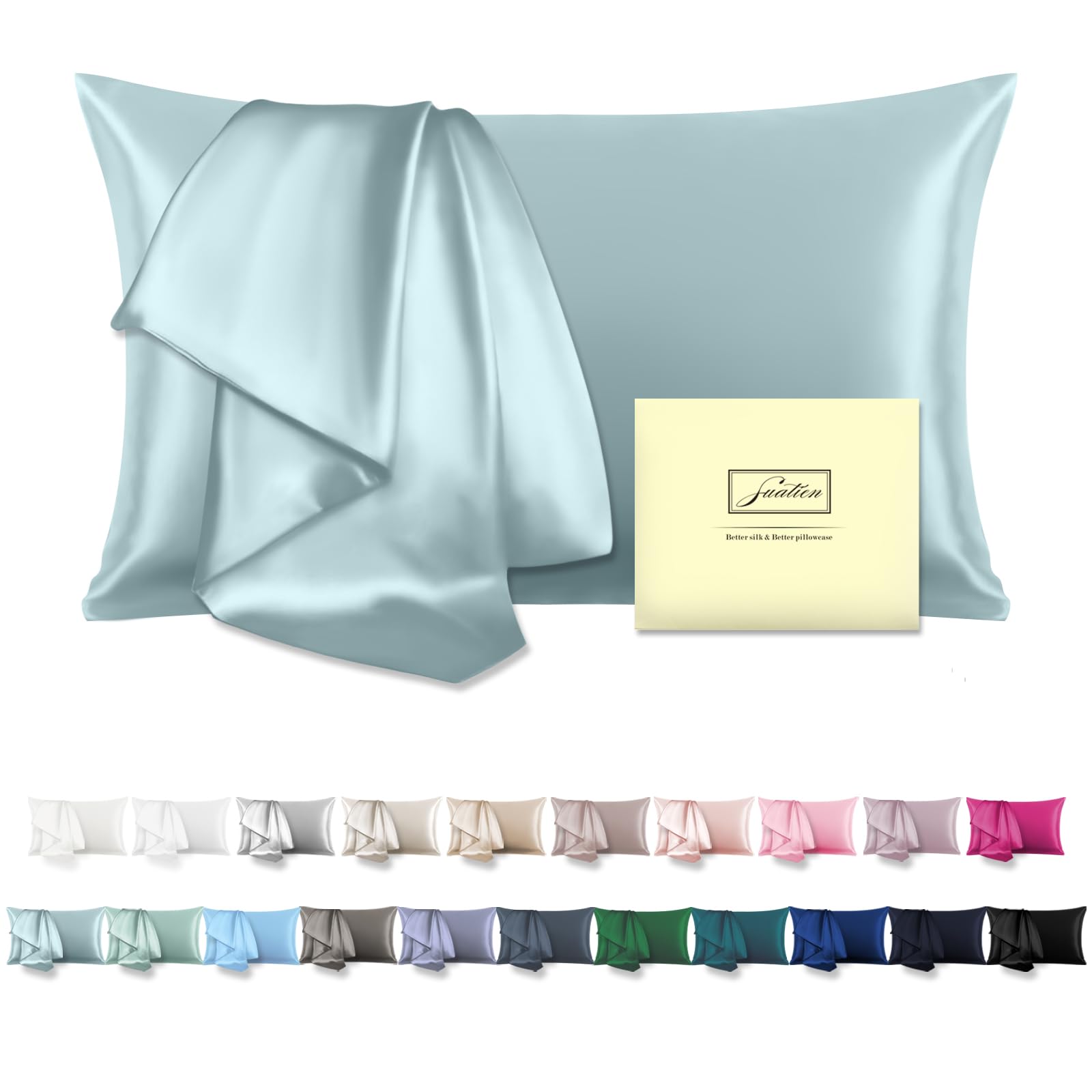 Federa in raso per capelli e pelle, queen size, 50 x 76 cm, con Federa in raso per capelli e pelle, queen size, 50 x 76 cm, con