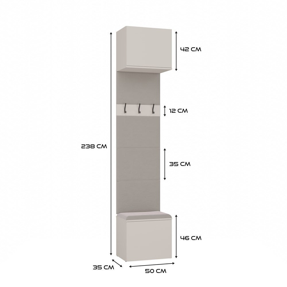 Armoire, cachemire / beige, 200 x 238 x 35 cm - 11