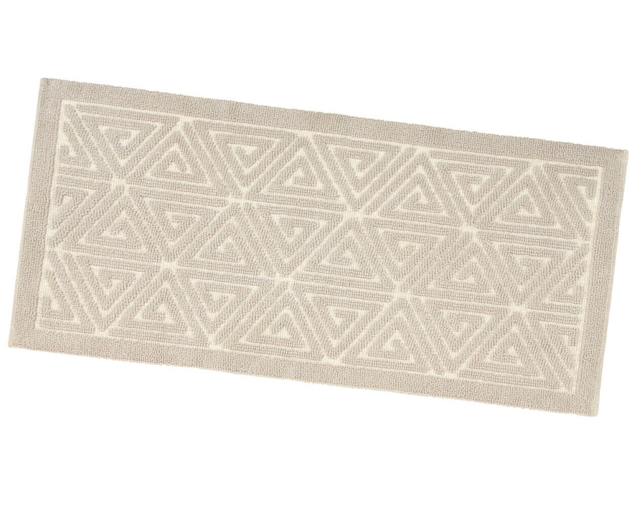 Jednokolorowa Mata łazienkowa 60x150 Cm Miękka Rysunek Grecki Bawełniana Dywanik Nocny Beżowy