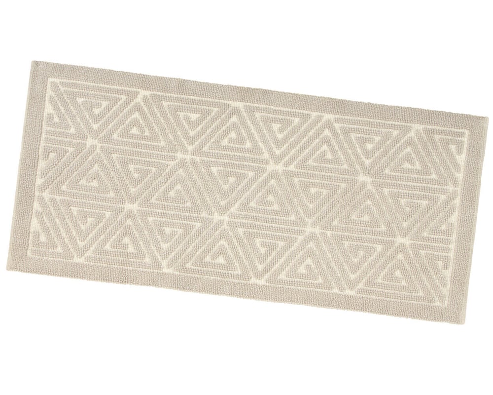 Jednokolorowa Mata łazienkowa 60x150 Cm Miękka Rysunek Grecki Bawełniana Dywanik Nocny Beżowy