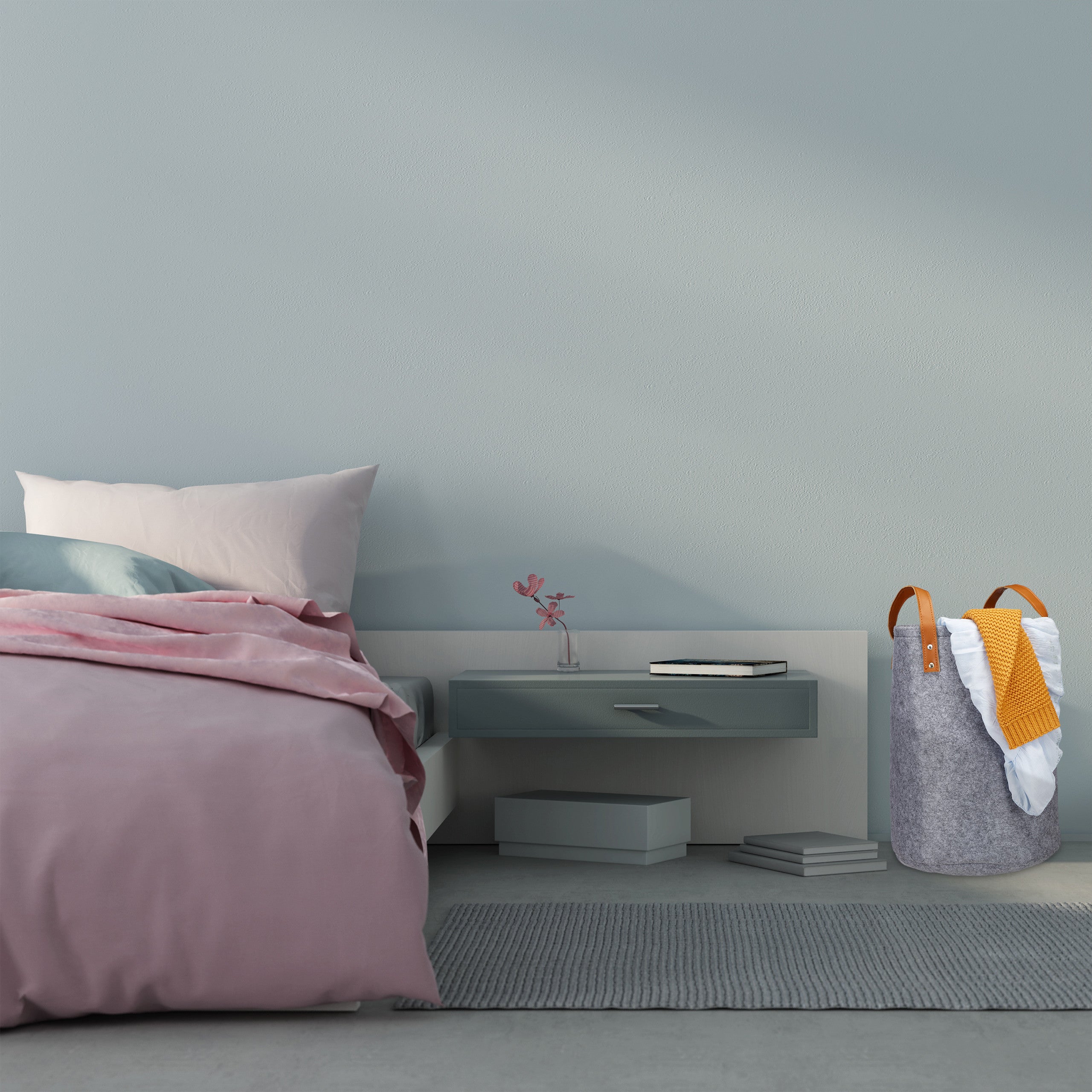 Panier à lessive en feutre, poignée, 28l corbeille de rangement chambres, bain,HxD45 x 30 cm,anthracite, Relaxdays - 2