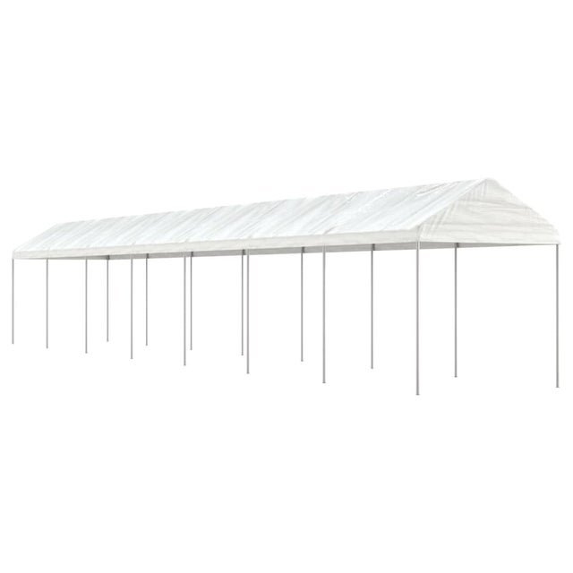 Gazebo con tetto bianco 15,61x2,28x2,69 mt in polietilene