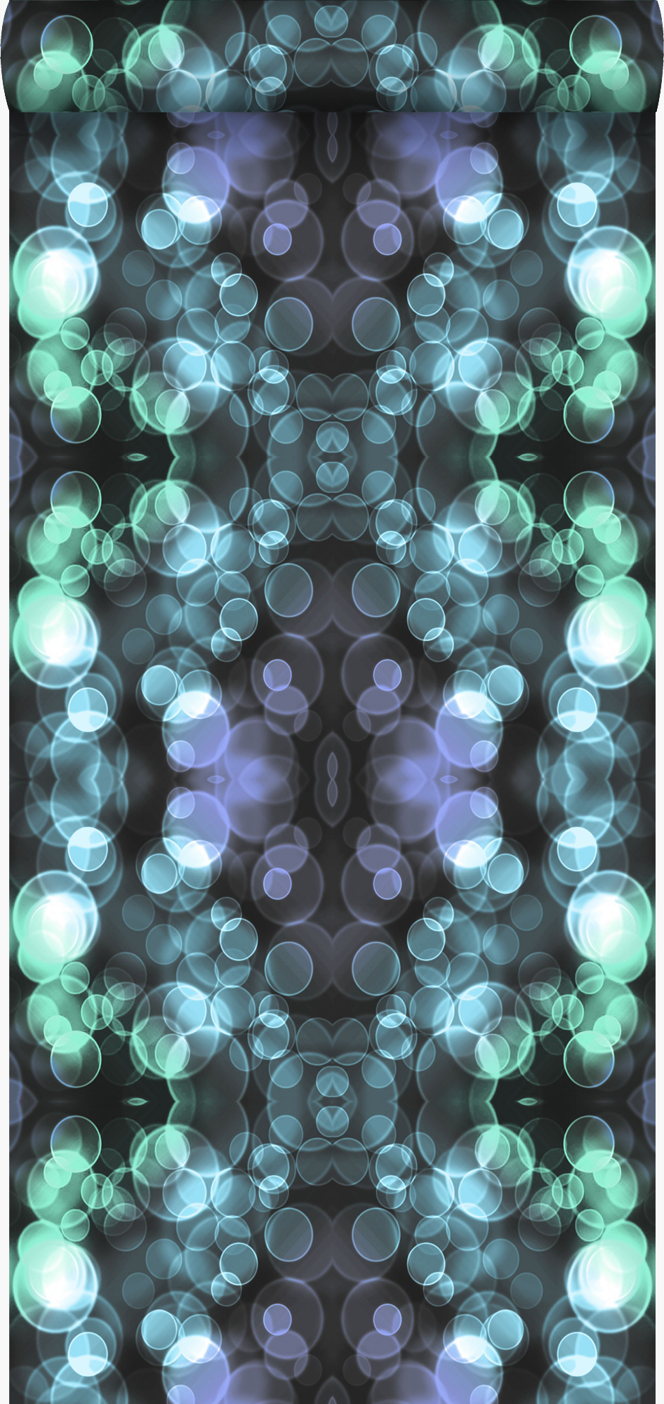 Papel pintado calidoscopio azul claro y morado lila - 53 cm x 10,05 m - origin wallcoverings