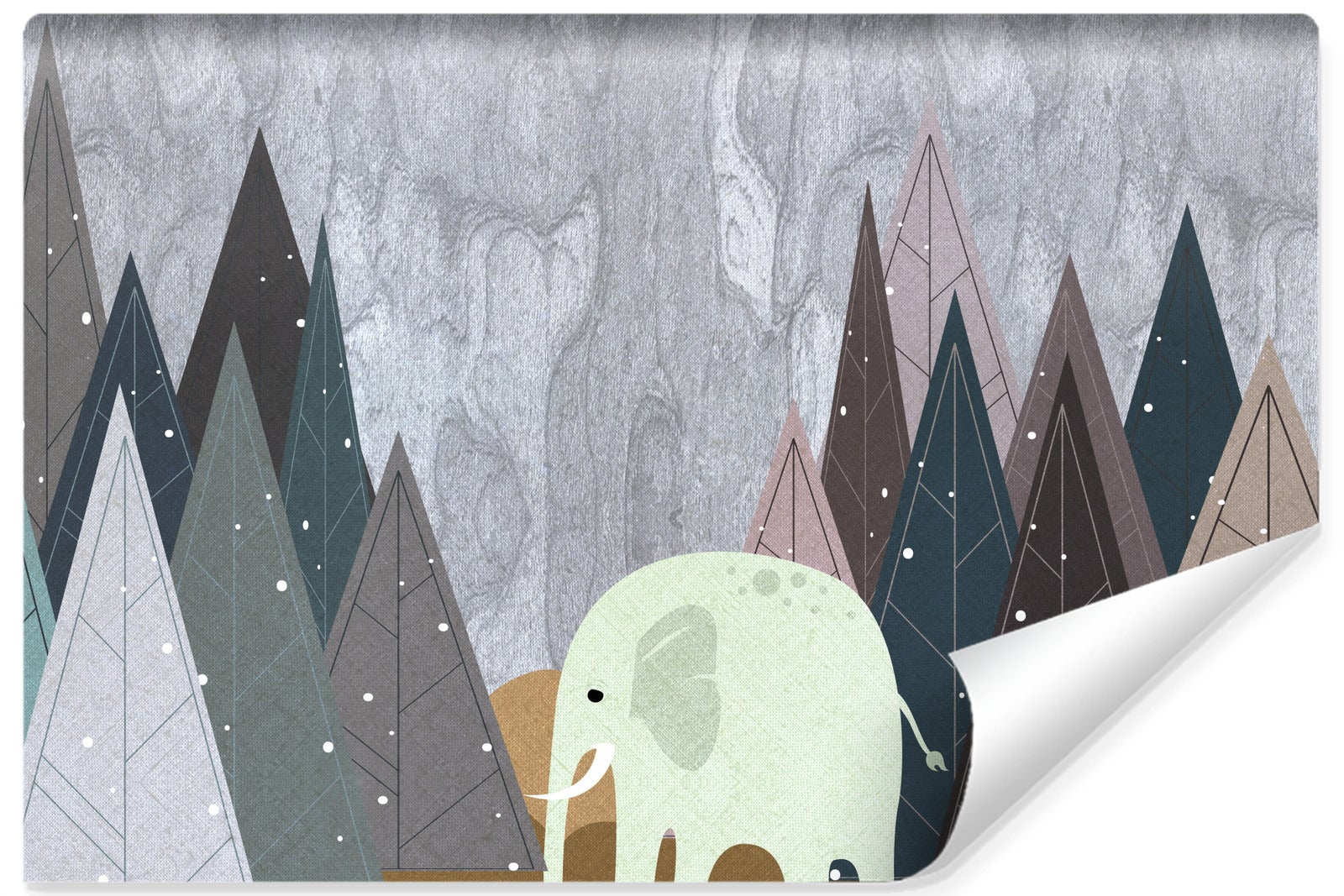 Papel pintado elefante abstracto no tejido con foto para habitación infantil 300cm x 210cm