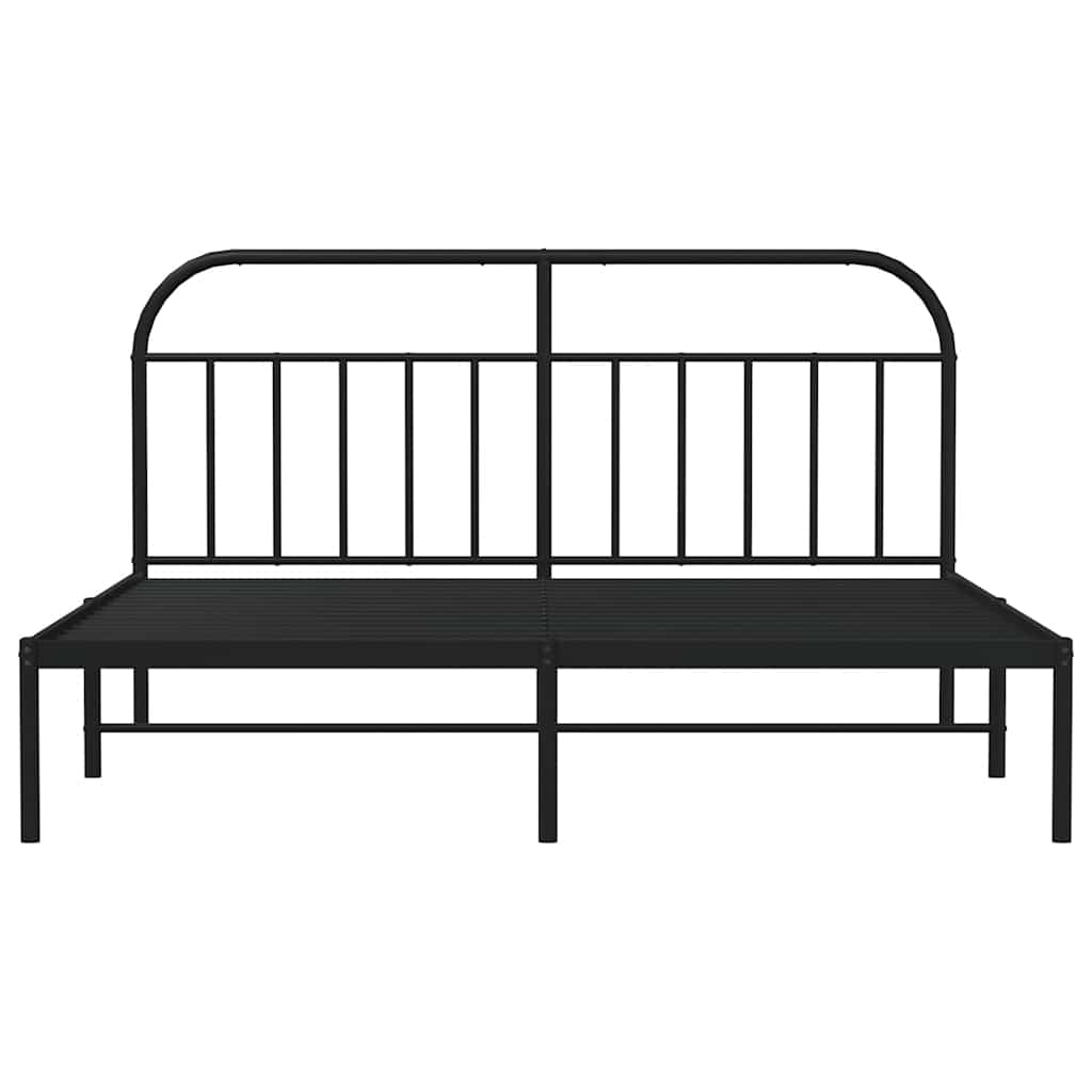 Estructura cama sin colchón con cabecero metal negro 183x213 cm vidaXL - 5
