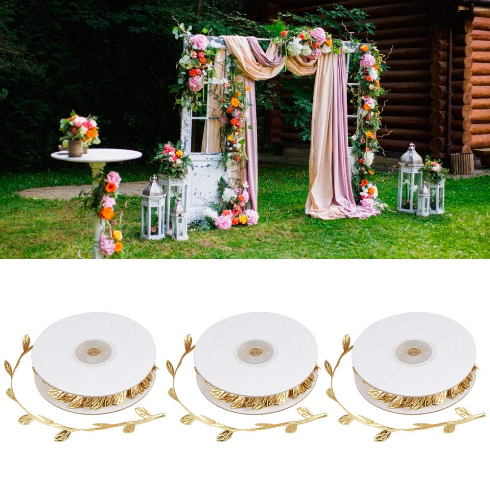 FEUILLES ARTIFICIELLES DE VIGNE ACCESSOIRE DE DÉCORATION DE MARIAGE ARTISANAL POUR MATERNELLE - VERT, ARGENT, OR 3,7 X 3,7 X - 7