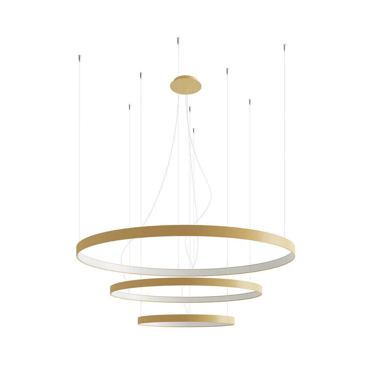 Lampa wisząca RIO LED 100W Ciepła biel 13222lm złota wym: 150 x 110 x 110 cm Thoro Lighting