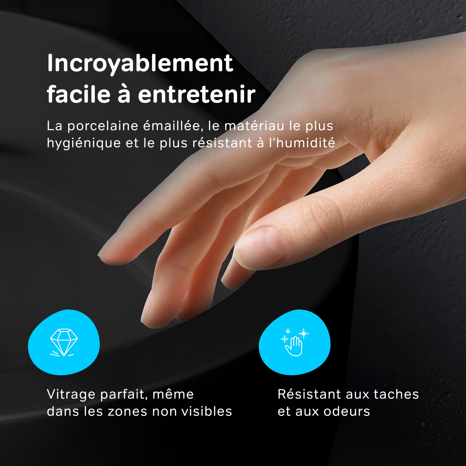 Pack WC suspendu bâti mural et cuvette Plaque Round Noire Pack WC Bati-support AM.PM X-Joy S - 11