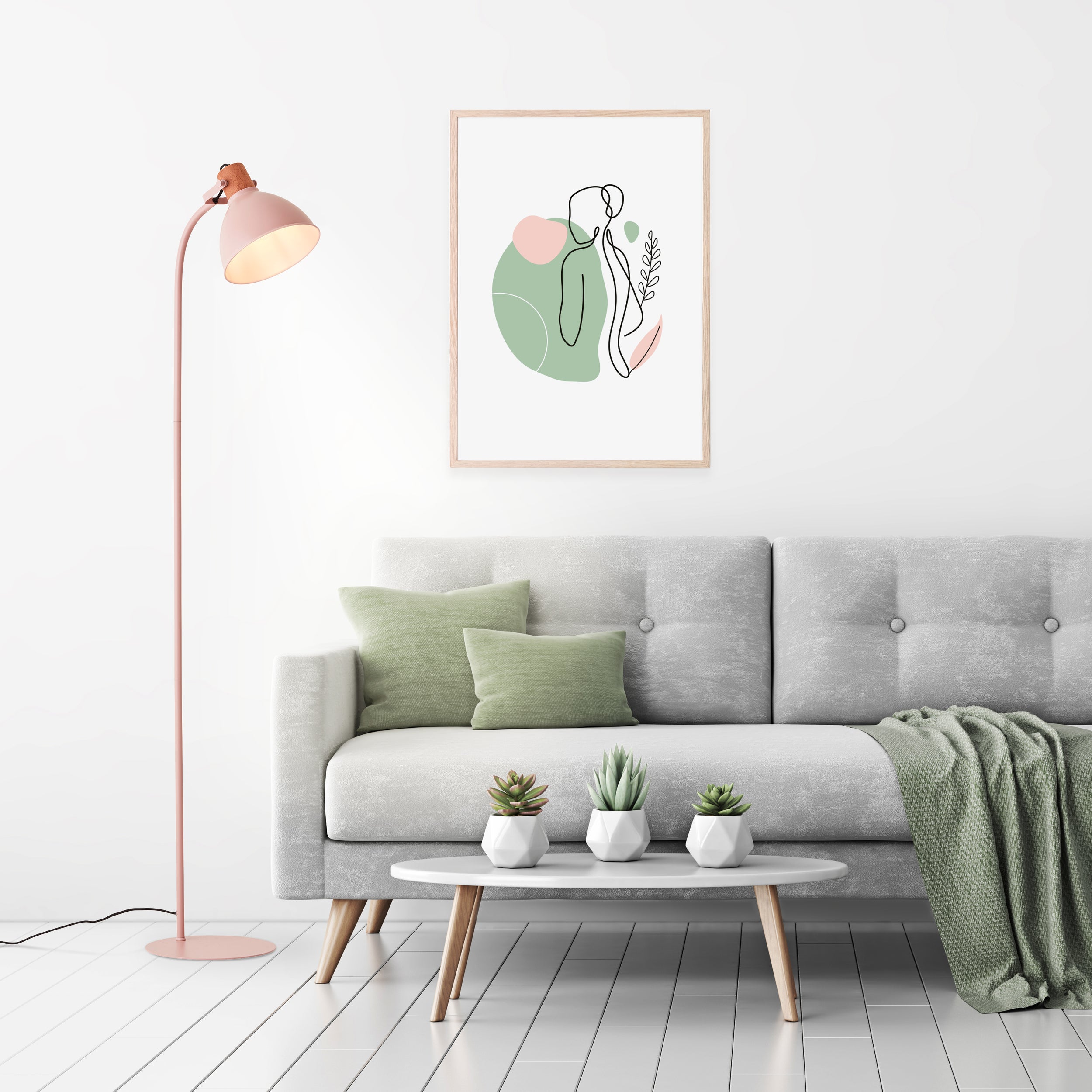 Brilliant Lampa podłogowa Erena 1.5m jasnoróżowy metal/drewno włącznik nożny 1x A60, E27, 40 W, pasuje do zwykłej żarówki (brak w zestawie) - 8