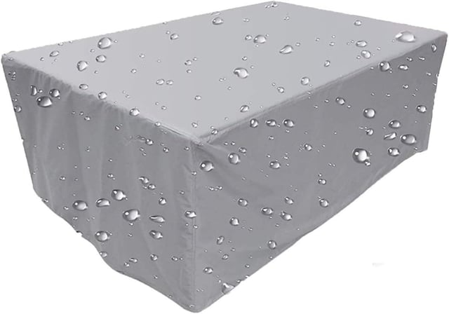 Housse pour salon de jardin, anti-pluie et anti-poussière, anti-UV, robuste 210D -Tissu Oxford(150x150x75cm, gris argent)