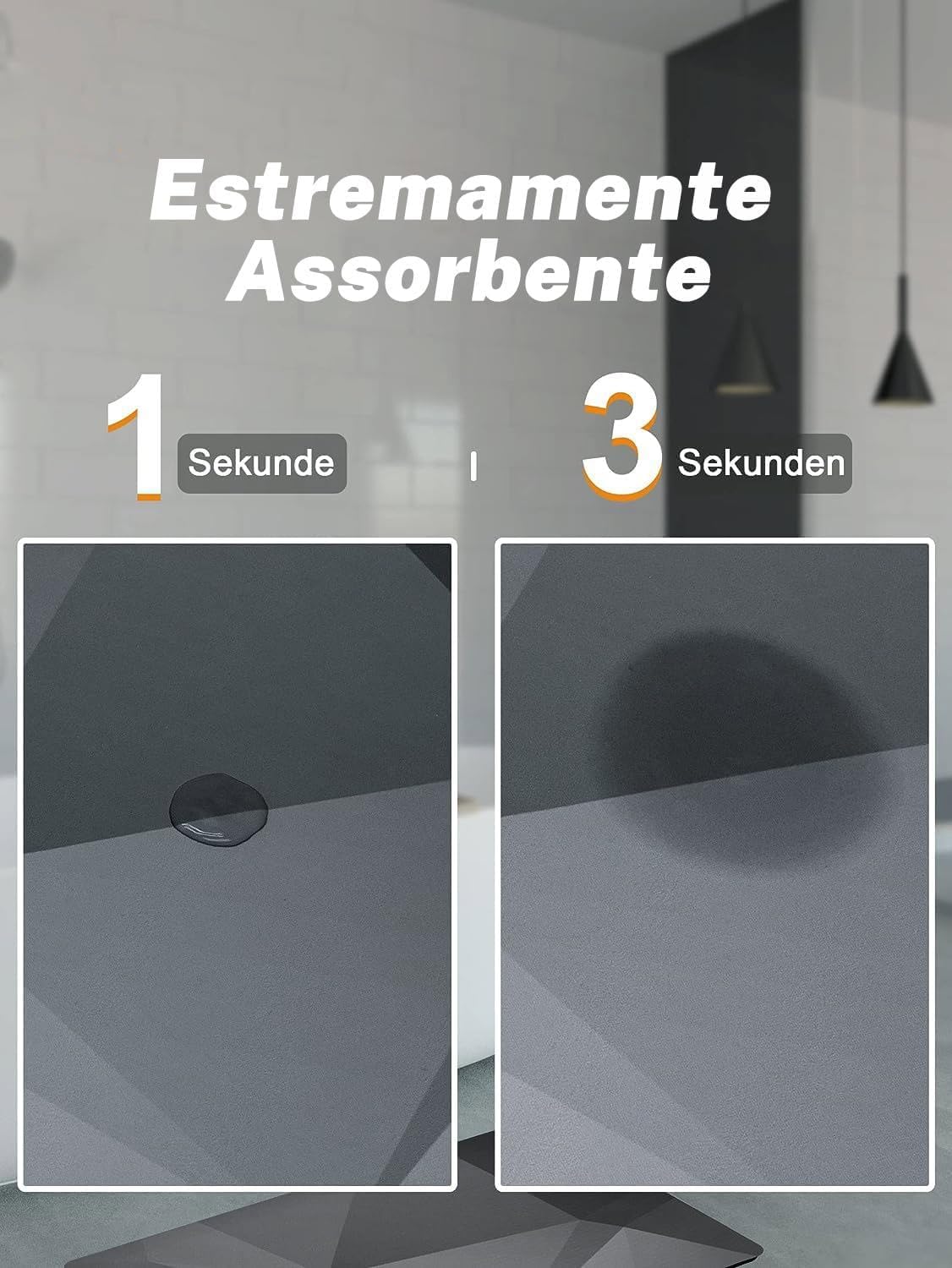 Tapis de Bain en Pierre de diatomée – Doux et Confortable, Tapis de Bain en Pierre Super Absorbant et antidérapant 40×60cm - 2