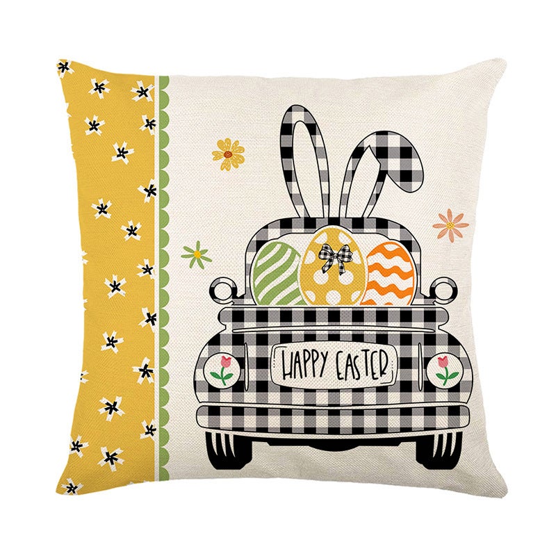 Lot de 4 Housse de Coussin, Housse Coussin 45x45cm Housses de Coussin Taie d'oreiller Décoratif Canapé pour Chambre, Canapé, Chaise, Lit,Jardin(Oeufs - 2