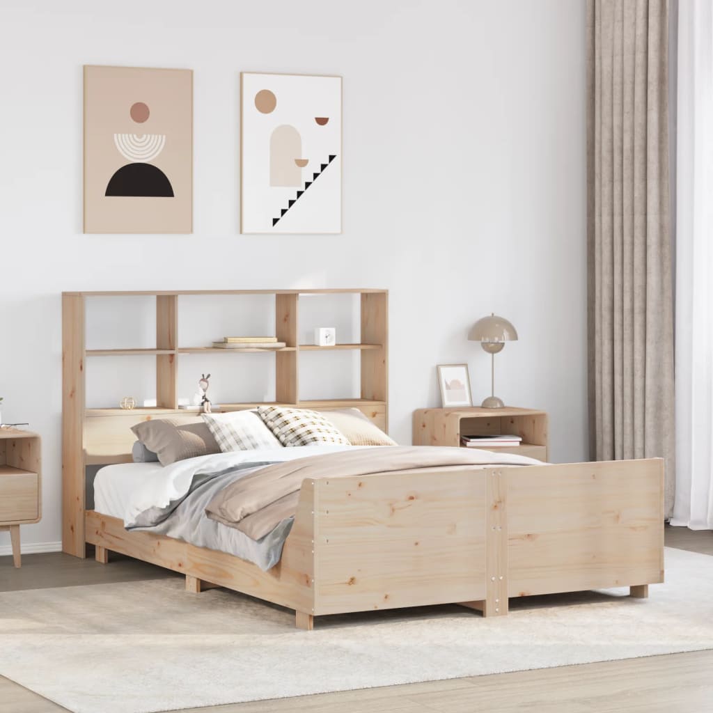Cadre de lit - QQMORA - 120x200 cm - Bois de pin massif - Couleur blanche - Montage requis