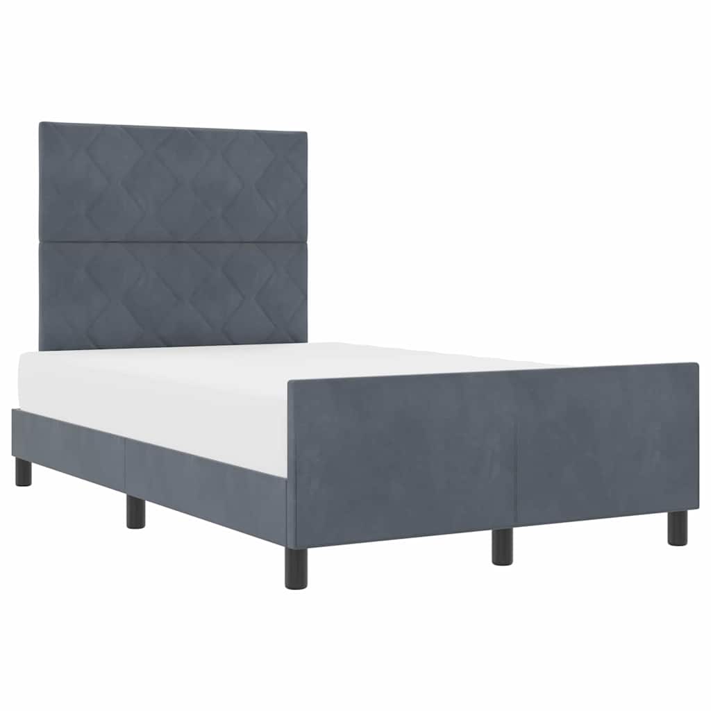 Maison Exclusive - Letto a molle con testiera Grigio scuro 120 x 200 cm Velluto - 3