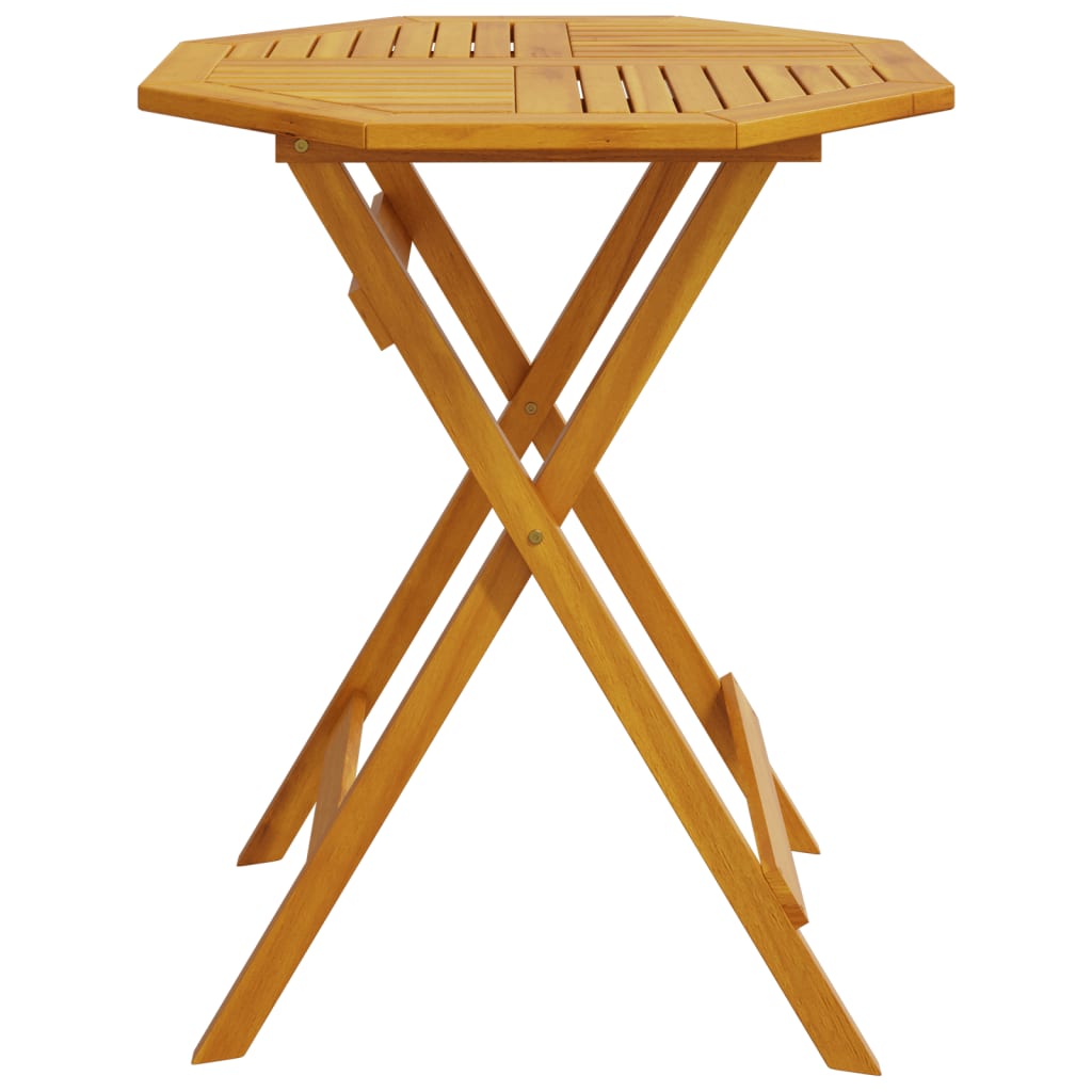 Table pliable de jardin Ø60x75 bois d'acacia massif - 5