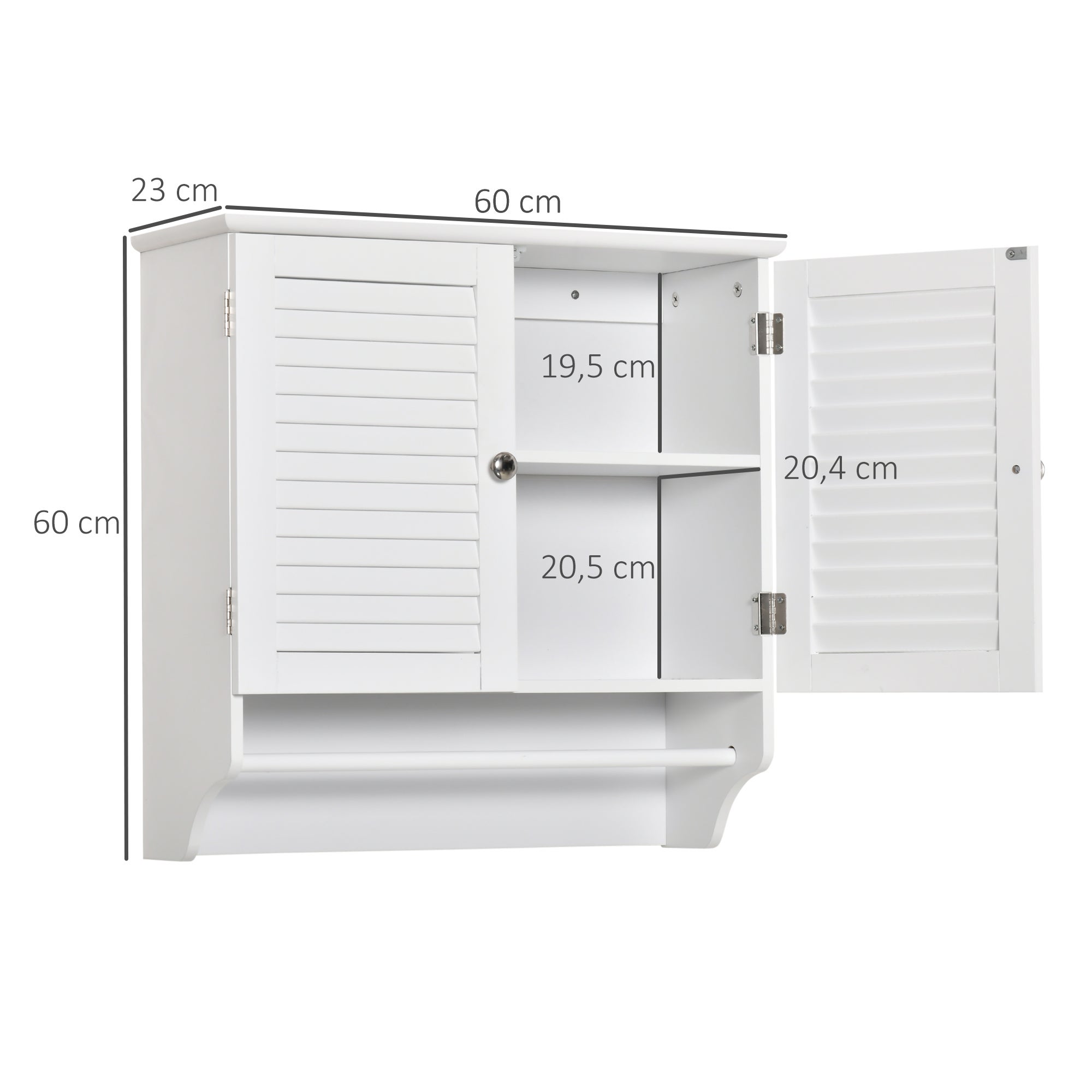 Armoire murale salle de bain MDF blanc KLEANKIN - 3