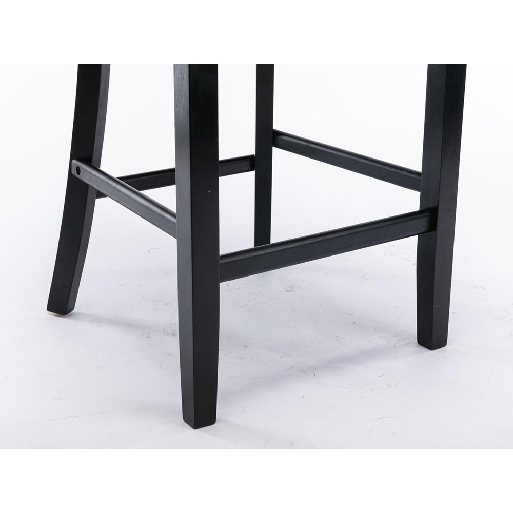 Ensemble de tabourets de bar avec détails rivetés et pieds en bois, garniture à clous chromés, velours, gris - 9