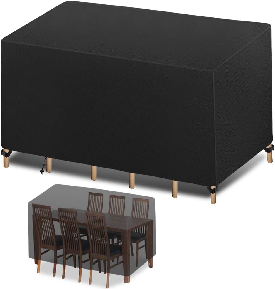 Rngcpto Housse Salon De Jardin Exterieur 240x120x80cm Housse Table De Jardin 240x120 Oxford Housse De Protection De Jardin Imperméable Au Vent Anti-UV