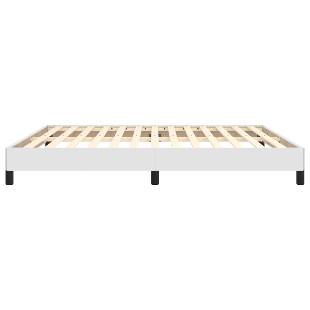 Cadre de lit sans matelas blanc 160 x 200 cm similicuir - 6
