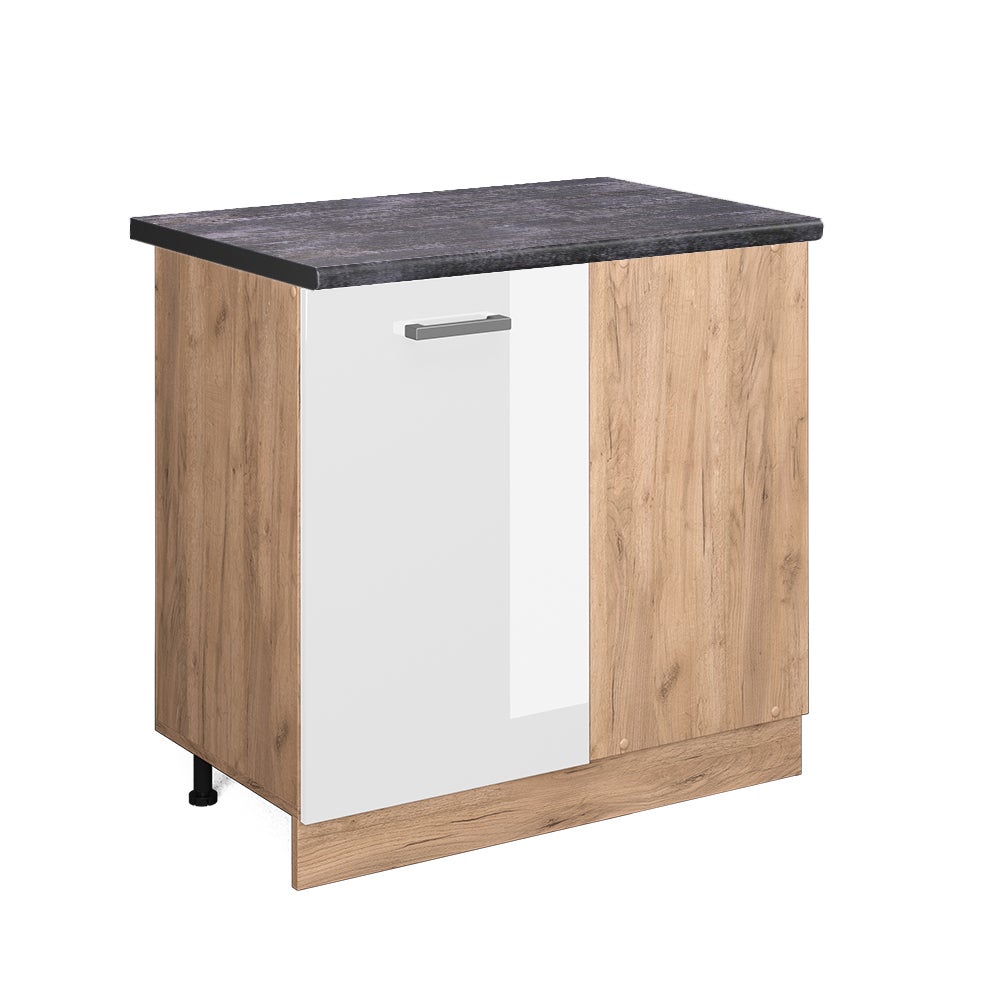 Vicco Szafka narożna R-Line, Biały wysoki połysk, 86 cm , BP Antracyt