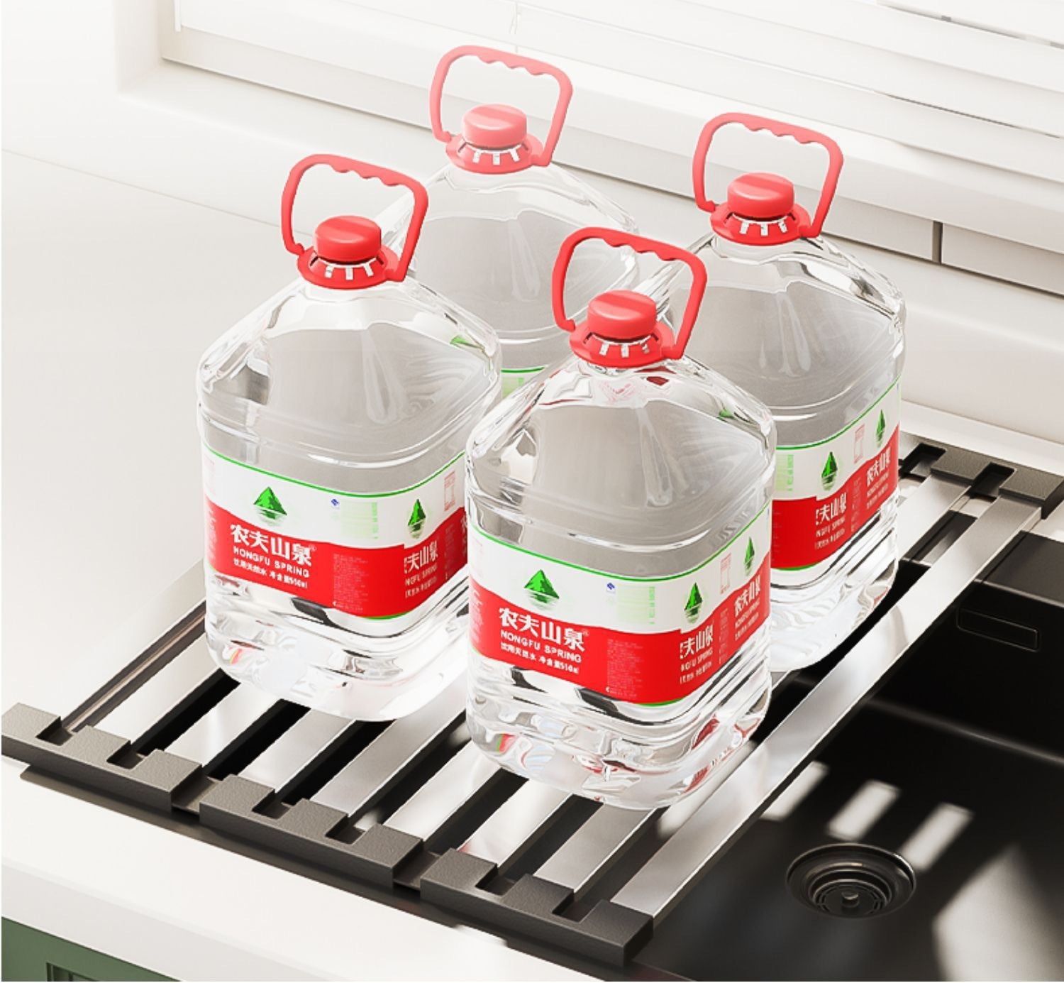 Égouttoir à vaisselle pliable au-dessus de l'évier, égouttoir d'évier de cuisine en acier inoxydable,panier de vidange télescopique pliable-45*32,5cm - 5