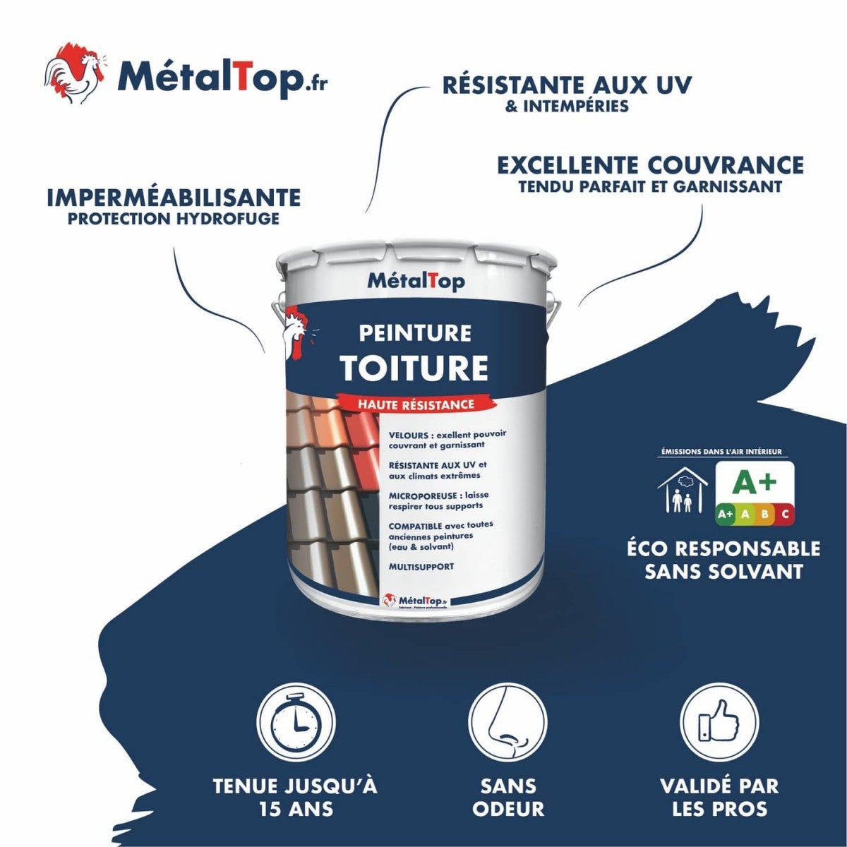 Peinture Toiture - Metaltop - Gris pierre - RAL 7030 - Pot 5L - 4
