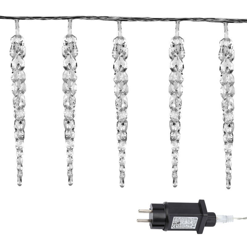 40 diod LED Icicle Lights 5M - girlanda świetlna na zasłony - 8 trybów - wodoodporna IP44 - ciepła biel