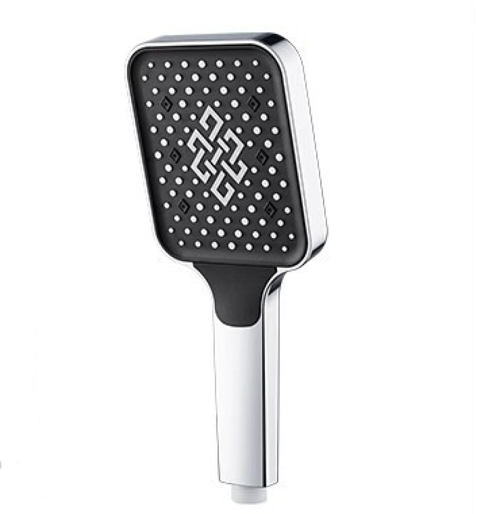 Soffione Doccia Con Tubo E Supporto - Grigio, 105 Mm, 3 Getti (pioggia, Miscelato, Impulso) - Risparmio Idrico, Anticalcare