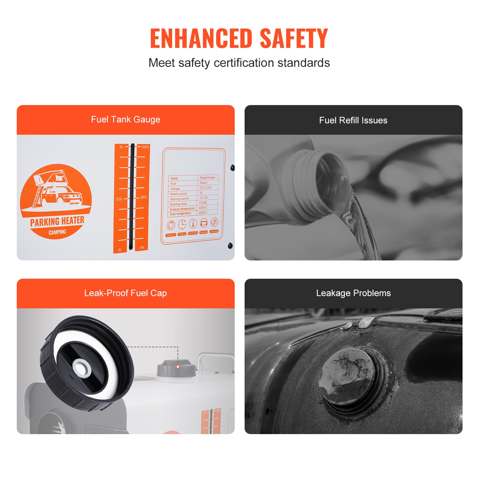 Chauffage diesel 8 KW,SucceBuy chauffage d'air portable tout-en-un 12 V/24 V avec application Bluetooth,télécommande,écran d'affichage,alarme CO - 6