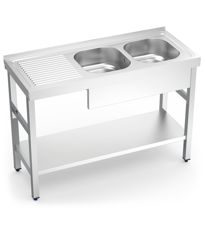 Fregadero c/soporte c/entre.2c,ei 1200x500x850 mm.