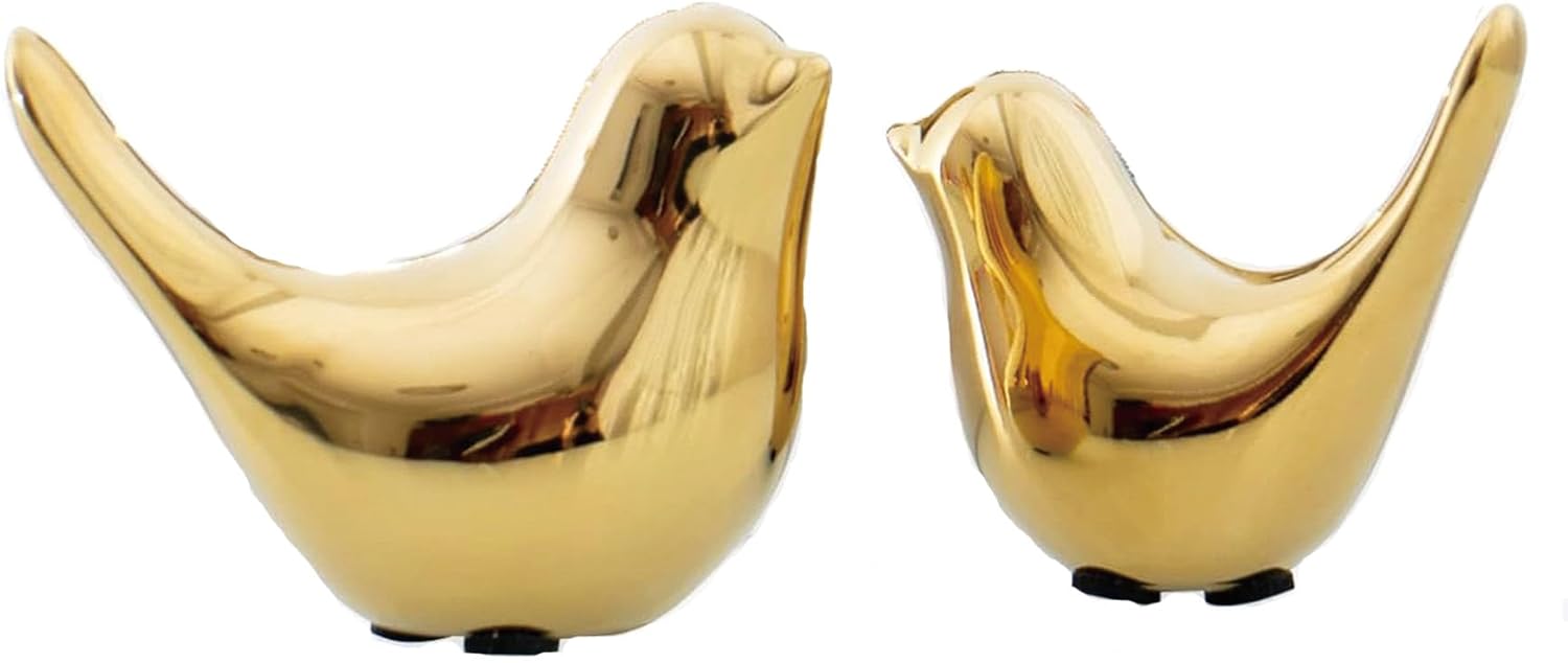 Lot De 2 Statues D'oiseaux En Bois Vintage - Figurines De Mouettes Décoratives En Bois Et Fer