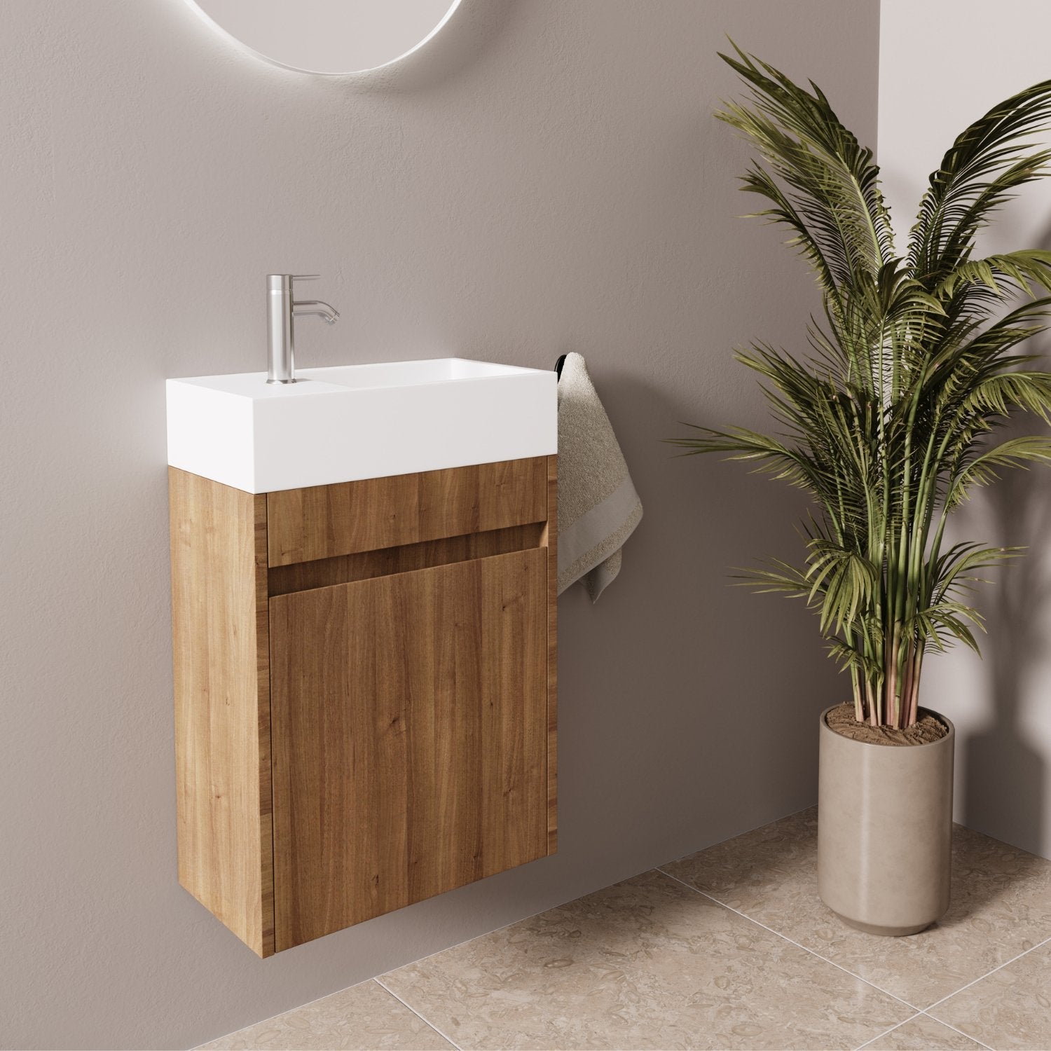LOMAZOO meuble lave-mains Ibiza chêne chaud - 40cm - 2