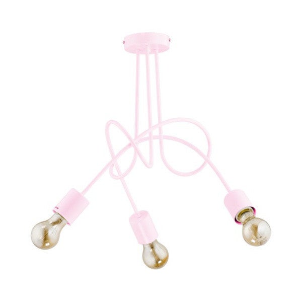 Lampa sufitowa wisząca Tango różowa 3xE27x15W dziecięca wym: 41 x 48 x 48 cm metal Alfa