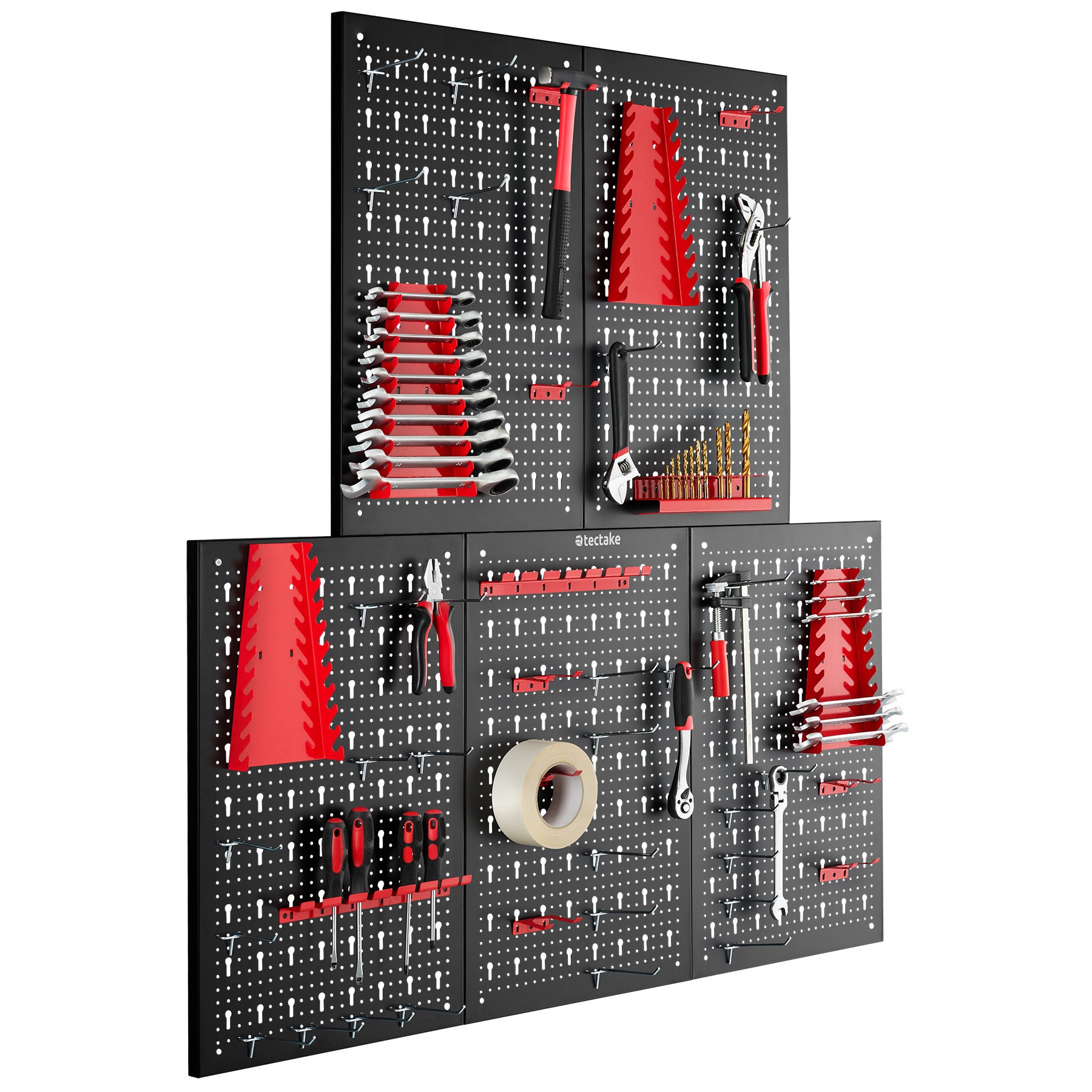 TECTAKE painel de ferramentas perfurado Quinteto,cinco peças,cinco partes - 3