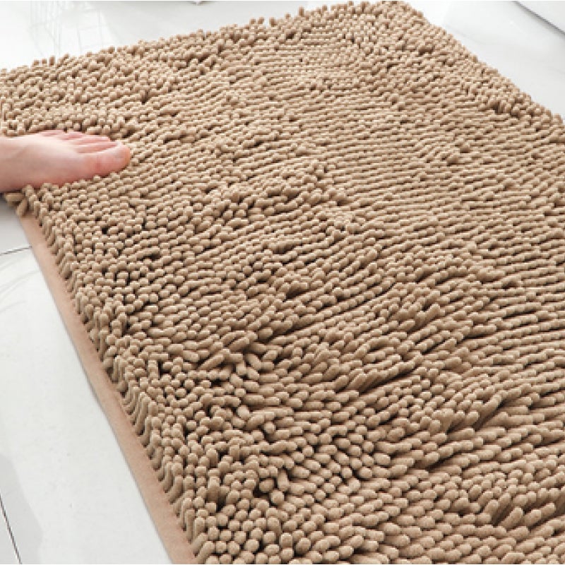 Beżowa antypoślizgowa mata łazienkowa z mikrofibry, 40 x 60 cm