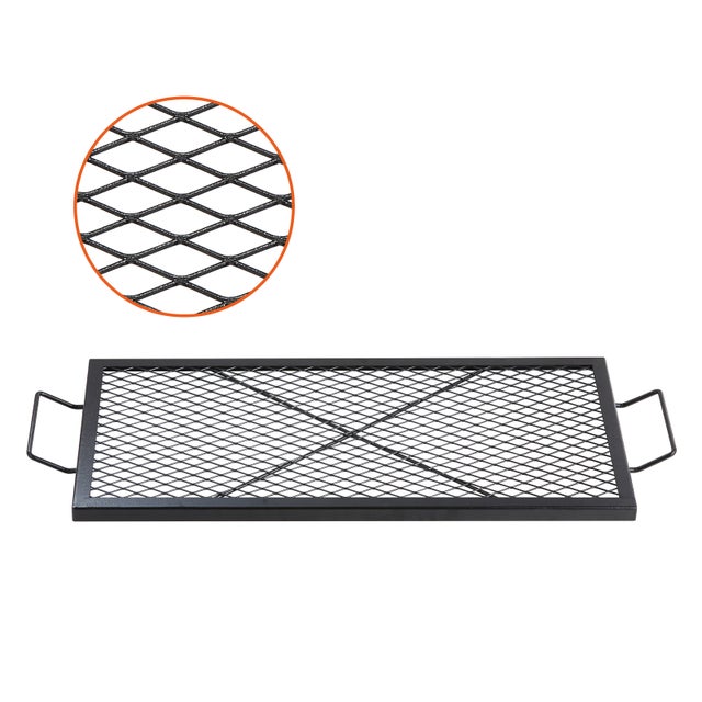 Grille De Cheminée Kratki – 17x17 Pouces – Graphite – Acier Peint – Made In Pologne