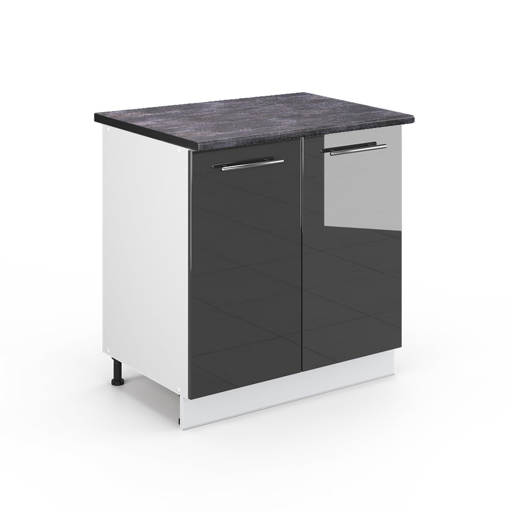 Vicco Szafka pod zlew Fame-Line, Antracyt wysoki połysk, 80 cm z półką, BP Antracyt