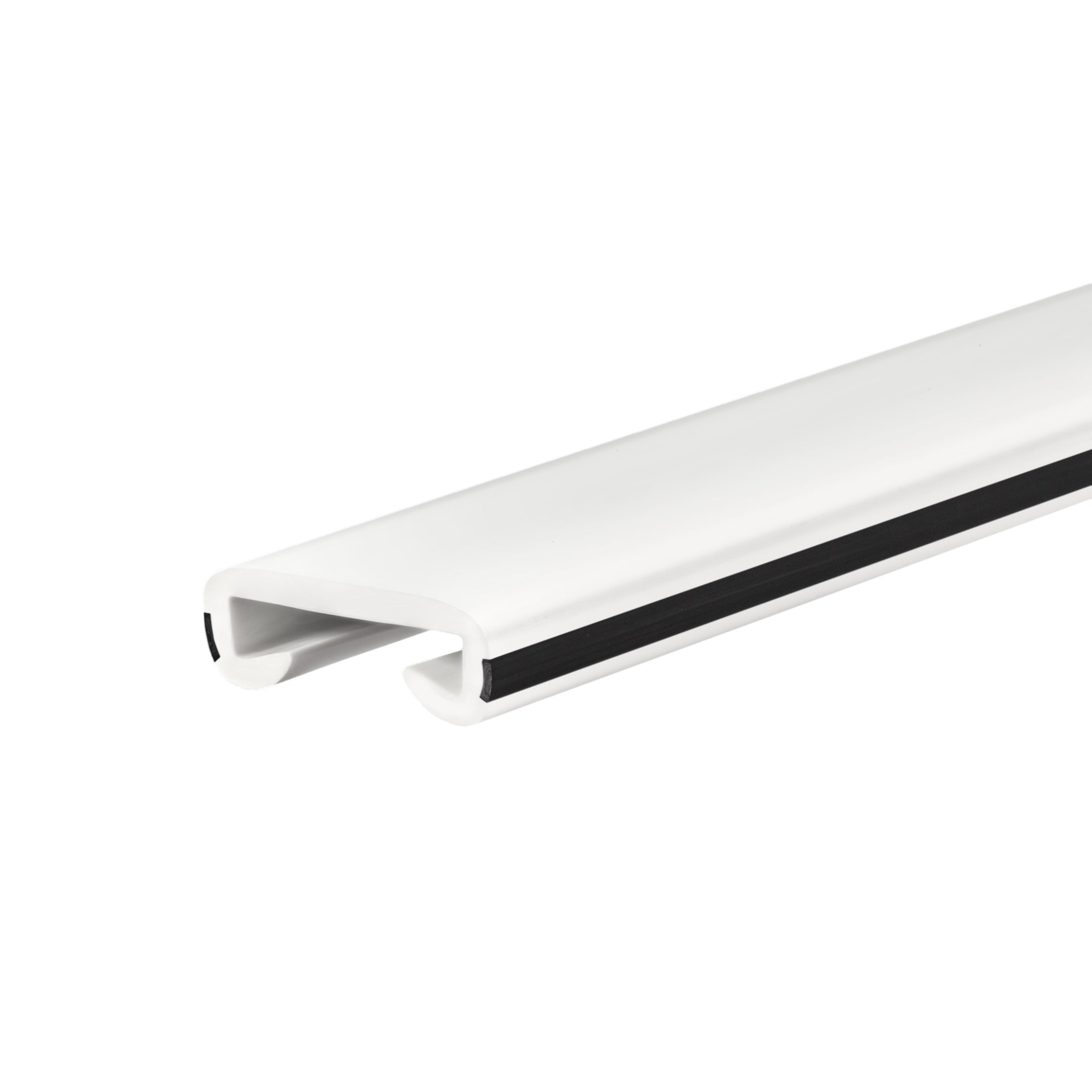 Poręcz PVC 40x8 mm LUX antypoślizgowa - 1 metr, biało-czarny