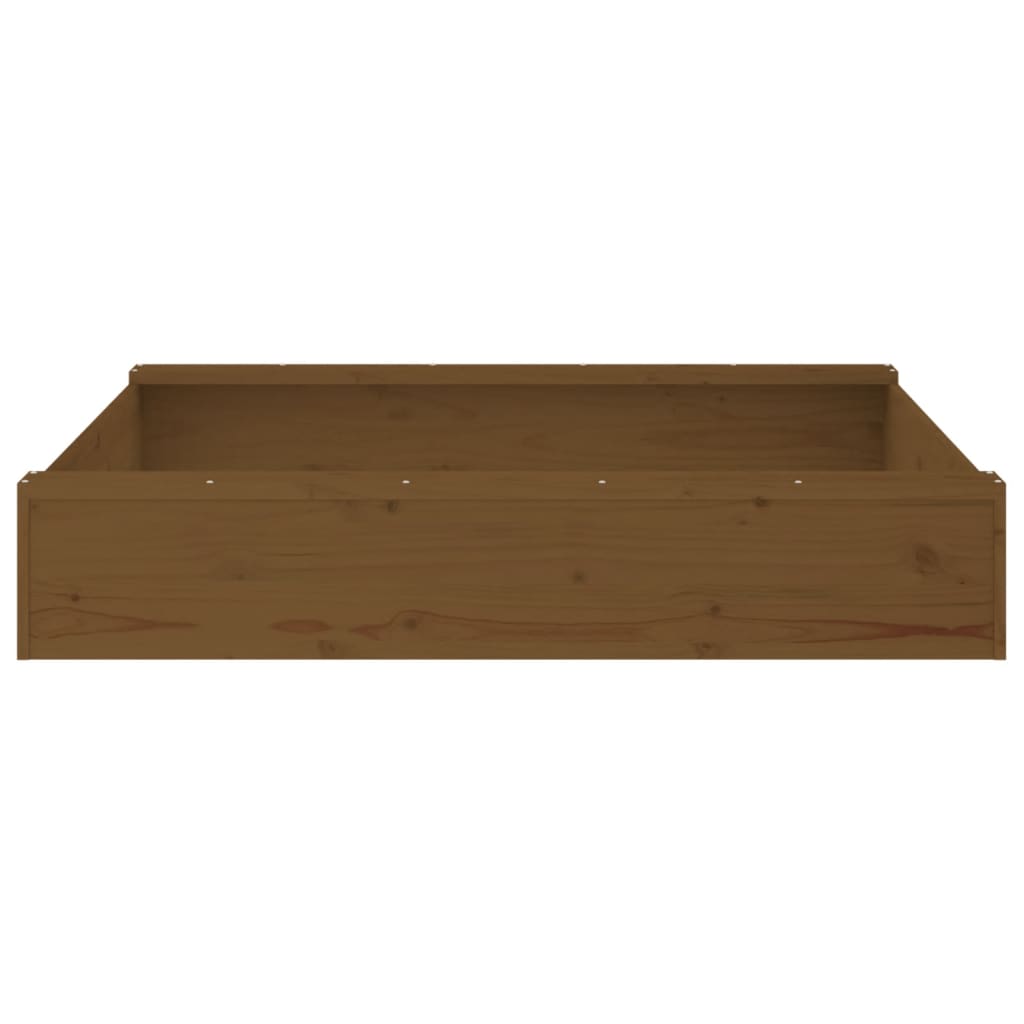 Bac à sable avec sièges marron miel carré bois de pin massif - 5