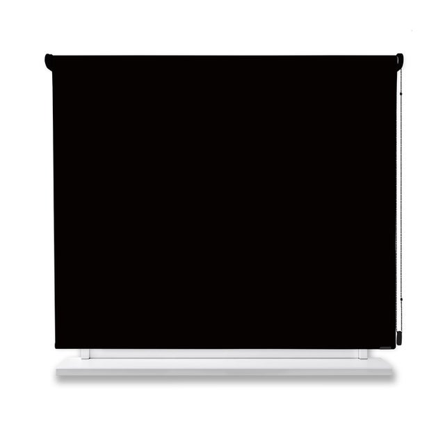 Estore de rolo opaco preto 150x150cm.